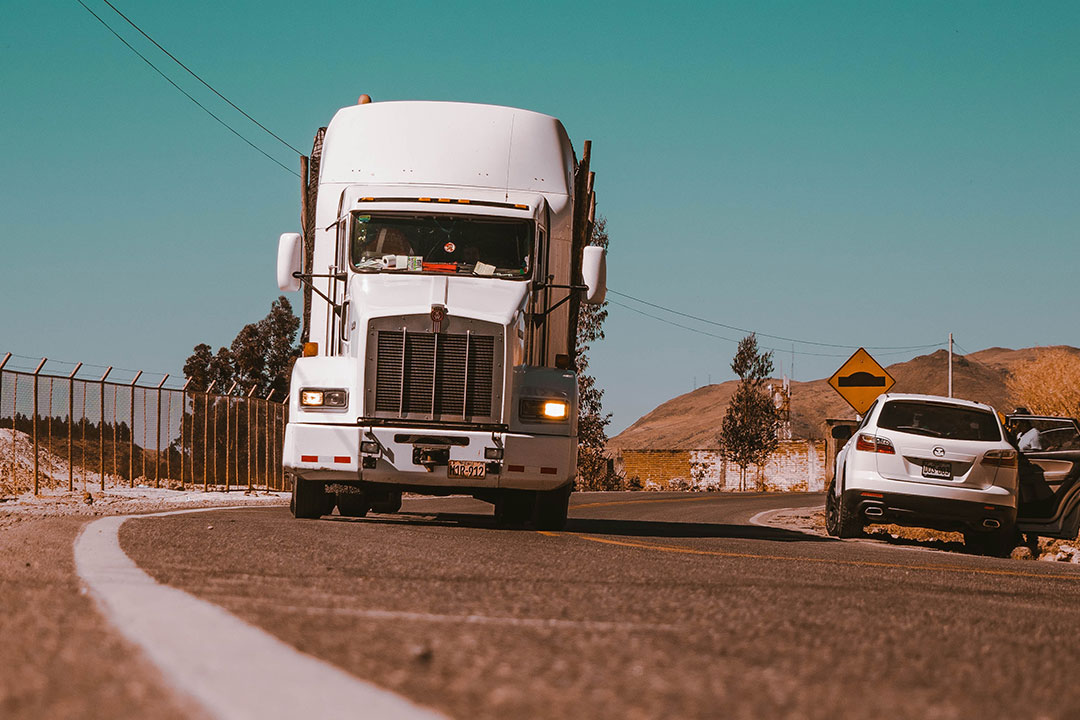 Truck driver going the wrong way.