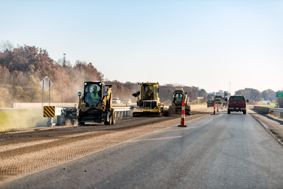 Construction on Interstate 70 in Missouri as drivers travel toward Kansas City during the FIFA World Cup.