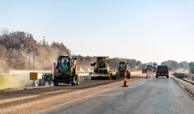 Construction on Interstate 70 in Missouri as drivers travel toward Kansas City during the FIFA World Cup.