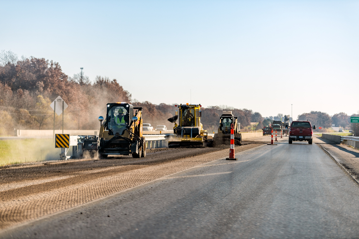 Construction on Interstate 70 in Missouri as drivers travel toward Kansas City during the FIFA World Cup.